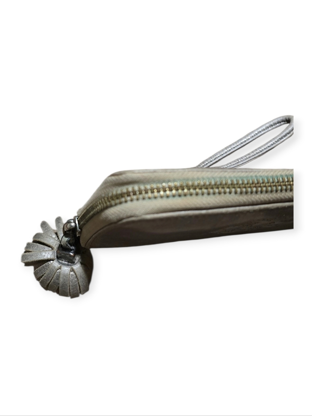 Tory Burch Metallic Silver Leather Wristlet Wallet, Thea Collection - Picture 3 of 7